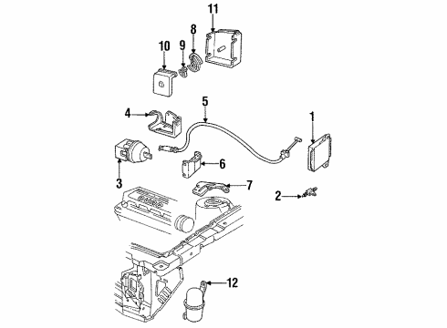 1992 Buick Skylark Servo Bracket Diagram for 22552493