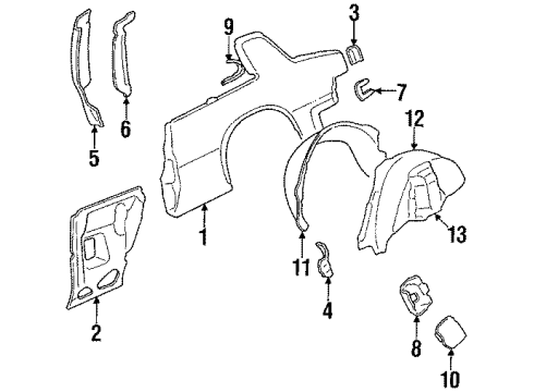 1984 Buick Skylark Filler, Driver Side Diagram for 20498319