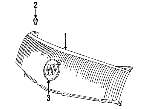 1993 Buick Skylark Grille & Components Diagram