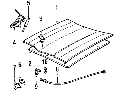 1985 Buick Riviera Support Cylinder Diagram for 1615272