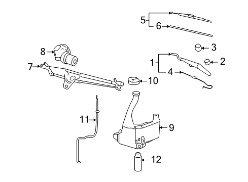2009 Saturn Sky Wiper & Washer Components Diagram