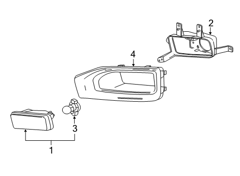 2018 GMC Yukon Fog Lamp Assembly Bracket, Front Driver Side Diagram for 22936482