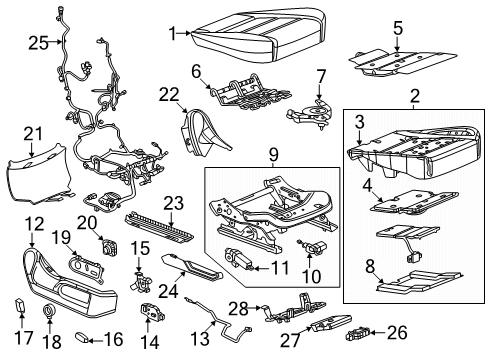 2023 GMC Sierra 1500 Rear Cover, Jet Black, Lower Diagram for 84567251