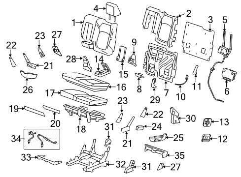 2012 GMC Acadia Recline Cover, Driver Side Diagram for 25900220