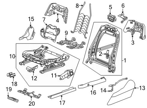 2025 Cadillac OPTIQ Frame Assembly-Front Seat Back Diagram for 13560461