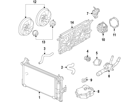 2016 Buick LaCrosse Radiator & Components Diagram 5 - Thumbnail