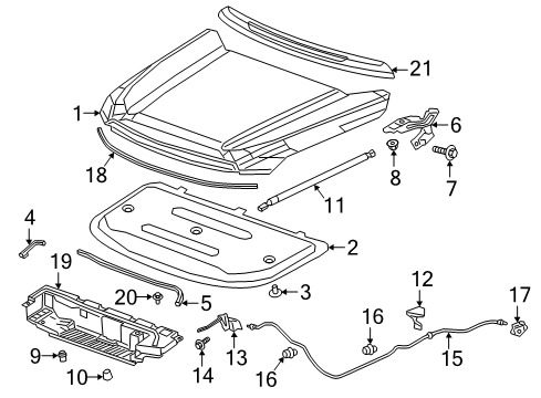2020 GMC Acadia Release Cable Diagram for 84406170