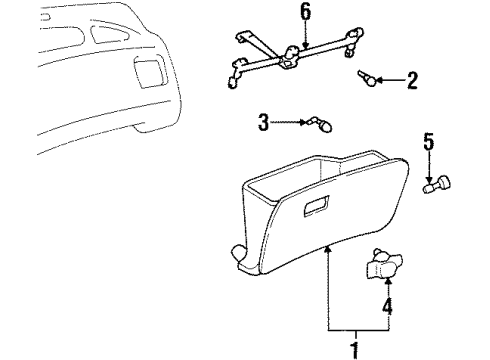 1999 Chevy Prizm Glove Box, Charcoal Diagram for 16822543