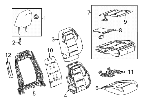 2024 Chevy Equinox EV Passenger Seat Components Diagram 4 - Thumbnail