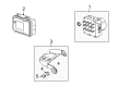 Cadillac ABS Pump And Motor Assembly Diagram - 23158133