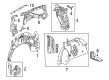 Buick Enclave Fender Splash Shield Diagram - 26437373