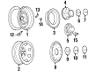 Chevy C2500 Suburban Wheel Cover Diagram - 15646261