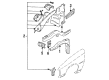 Pontiac LeMans Fender Splash Shield Diagram - 90186872