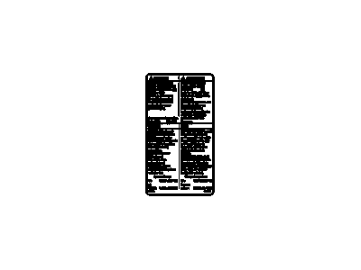 GM 25813857 Label, Emissions And Cautions 25813857 GM Label, Emissions And Cautions Illustration 1 of 1