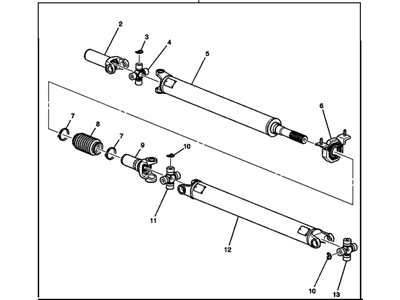 Chevy 84346708 SHAFT,FRONT & REAR PROPELLER(CODE AAFJ AAN0 KAFX SD7)(INCLUDES 2-13)