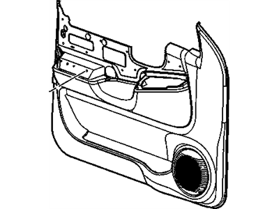 Chevy 15180958 PANEL,FRONT SIDE DOOR TRIM(INCLUDES 9,11,12,15,16)(PEWTER)(USED ON VEHICLES BUILT W/VINYL UPPER INSERT)(FOR 2ND DESIGN SEE 15109487)