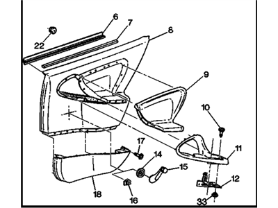 Chevy 22604315 TRIM,REAR SIDE DOOR(INCLUDES 6-9,11,18-20)(NEUTRAL)(DEALER MUST CUT HOLE AS REQUIRED)