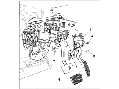 Chevy 92286136 PEDAL,BRAKE & ACCELERATOR(W/BRACKET)(CODE AYC,A83,A95,BGW)(INCLUDES 2)