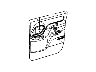 GM 15706258 Door Trim Panel, Gray, Rear Passenger Side 15706258 GM Door Trim Panel, Gray, Rear Passenger Side Illustration 1 of 1