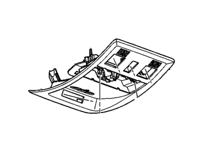 Cadillac 15889626 CONSOLE,ROOF(INCLUDES 1-4,6-8,10-15)(GRAY)(JCI UGDO W/HOUSE SYMBOL)(FOR 2ND DESIGN SEE 25784592)