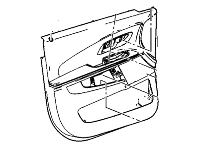 GMC 23363852 TRIM,FRONT SIDE DOOR(INCLUDES 3,9-12,15,20,21,23,24)(TITANIUM)(W/O LIGHTING)(W/JET BLACK ARMREST STITCHING)