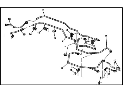Chevy 20972350 HOSE,FUEL FEED & EVAP EMISSION(INCLUDES 2-7,9,13-15)