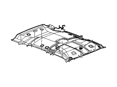 Chevy 15114787 PANEL,HEADLINING FRONT TRIM(INCLUDES 2,4,6,13,15,16,21,22,25,26)(SHALE)(USED ON VEHICLES W/DUAL SUNSHADE)(FOR 2ND DESIGN SEE 15239979)