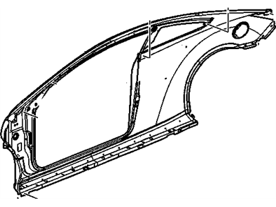 Pontiac 25961281 FRAME,BODY SIDE OUTER(USE TOGETHER WITH 15787513, 22726171, 22724957, 15294507,15294505)(16.570)