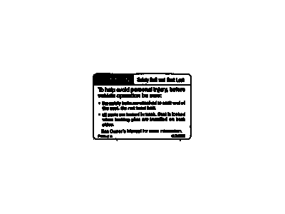 Chevy 15029392 LABEL,REAR SEAT BELT & SEAT LATCH CAUTION