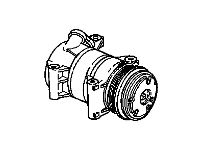 Cadillac 89019357 COMPRESSOR,A/C(H6 TYPE)(INCLUDES 2-16)(MATING CONNECT W/LEADS USE 12101937)(TRUCKS BUILT THAT HAVE 3 CYLINDRICAL BOSSES FOR COUNTERWEIGHT ON FRONT OF PULLEY, FOR 2ND DESIGN SEE 89024907)