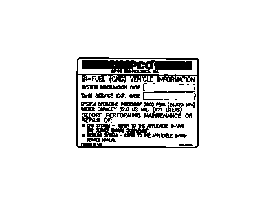 GMC 52370425 LABEL,DUAL FUEL INFORMATION