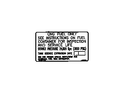 GMC 52370336 LABEL,CNG TANK INSPECTION INFORMATION(3.001)