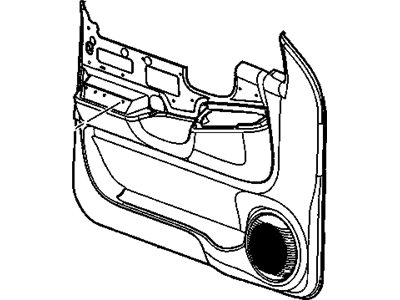 GM 15180958 Panel, Door Trim/Access, Front Passenger Side 15180958 GM Panel, Door Trim/Access, Front Passenger Side Illustration 1 of 1