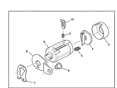 Chevy 25810858 CYLINDER KIT,REAR SIDE DOOR LOCK(UNCODED)(SEE GROUP 16 "LOCK CYLINDER/REAR SIDE DOOR" FOR DETAILED ILLUSTRATED VIEW)