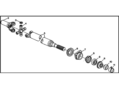 Chevy 15638242 SHAFT,FRONT PROPELLER(INCLUDES 2-12)(18.37")(CODE GDW)(DANA)