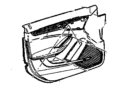 Cadillac 19303989 TRIM,FRONT SIDE DOOR(INCLUDES 2-6,9,12-15,17-21)(EBONY)(W/O APPLIQUE, DEALER MUST REUSE OLD APPLIQUE)