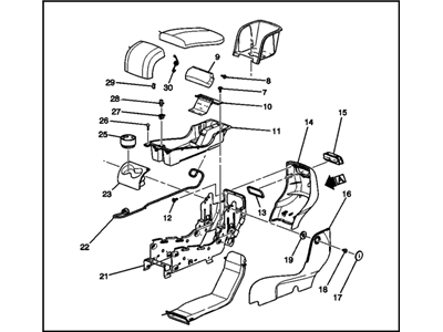 Cadillac 25811426 COMPARTMENT,FRONT SEAT STOWAGE(INCLUDES 6-32)(CASHMERE)