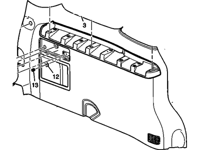 Chevy 15915908 PANEL,BODY SIDE REAR TRIM(INCLUDES 1-10,12-19,21,22)(GRAY)