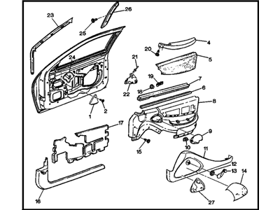 Pontiac 22603989 TRIM,FRONT SIDE DOOR(INCLUDES 5,6,8,11,14,17)(NEUTRAL)
