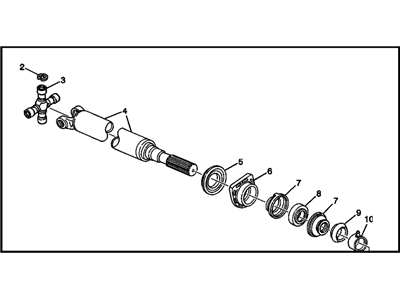 Chevy 15638242 SHAFT,FRONT PROPELLER(INCLUDES 2-11)(18.37")(CODE GDW)(DANA)