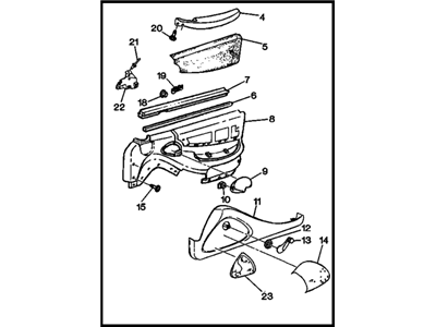 Pontiac 22603989 TRIM,FRONT SIDE DOOR(INCLUDES 5,6,8,11,14,17)(NEUTRAL)