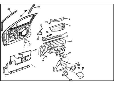 22603989 GM Trim, Front Door Trim Illustration 1 of 1