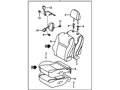 19204933 GM Seat, Front/Rear, Gray, Passenger Side Illustration 1 of 1