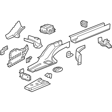 GM 22754356 Rear Rail, Driver Side GM 22754356 Rear Rail, Driver Side