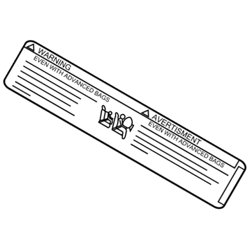 Cadillac 20889265 Air Bag Label