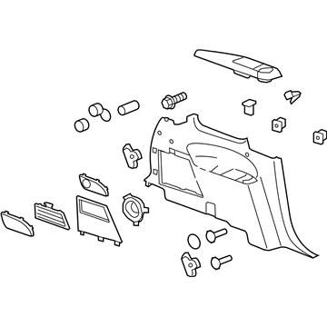 GM 25957259 Quarter Trim Panel, Titanium, Rear Driver Side