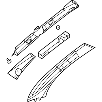 GM 15851557 Windshield Pillar Trim, Upper Passenger Side GM 15851557 Windshield Pillar Trim, Upper Passenger Side