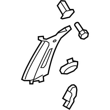 GM 15266022 Upper Center Pillar Trim, Titanium, Inner Passenger Side