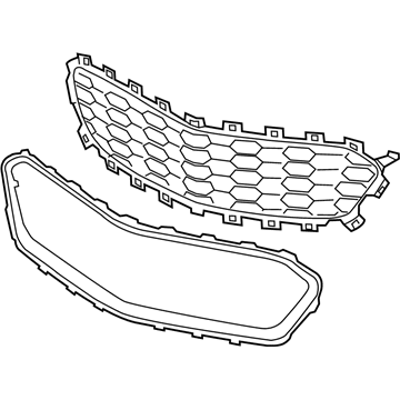GM 23504350 Center Grille, Black, Front