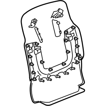 GM 23365183 Seat Back Panel, Gray, Front GM 23365183 Seat Back Panel, Gray, Front